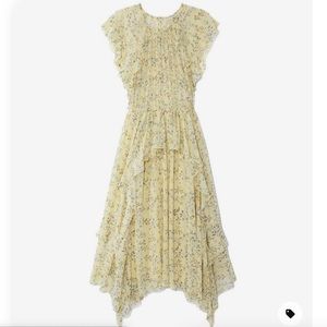 Ulla Johnson Yellow Georgette/Silk floral dress